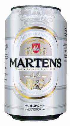 Martens Lager 4,2% Lata 0,330 lt Cerveza Rubia